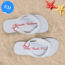 Red Wedding Ring Personalized Flip Flops, Kid Medium