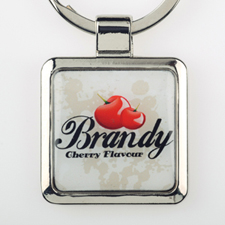 Custom Imprint Square Metal Keychain (Small)