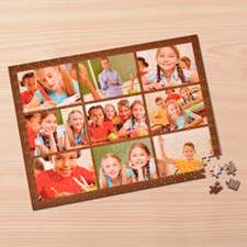 Personalized Brown 9 Collage 12X16.5 Photo Puzzle