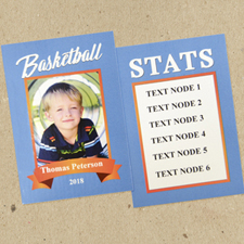 Basketball Personalized Trading Cards Blue