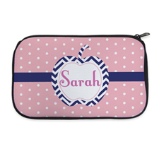 Polka Dot And Apple Personalized Neoprene Cosmetic Bag