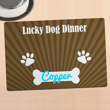 Lucky Dog Dinner Personalized Meal Mat