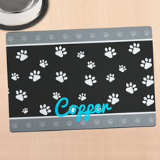 Paw Border Personalized Meal Mat