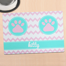 Chevron Personalized Pet Meal Mat