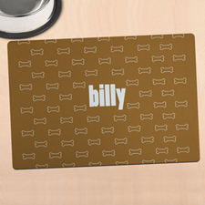 Brown Doggie Personalized Meal Mat