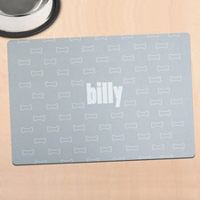 Grey Doggie Personalized Meal Mat