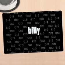 Black Doggie Personalized Meal Mat
