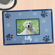 Blue Personalized Photo Meal Mat