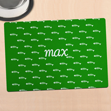 Green Kitty Personalized Meal Mat