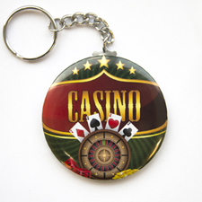 Custom Full Color Imprint Button Keychain