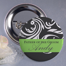 Lime Father Of The Groom Personalized Button Pin, 1