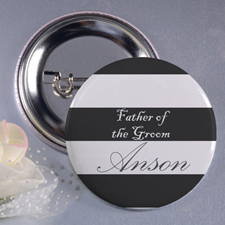 Stripe Father of the Groom 3” Personalized Button Pin