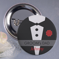 Tux Father of the Groom 3” Personalized Button Pin