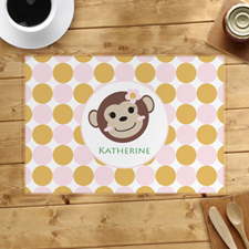 Monkey Girl Personalized Placemat
