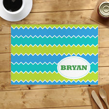 Lime Blue Peacock Personalized Placemat