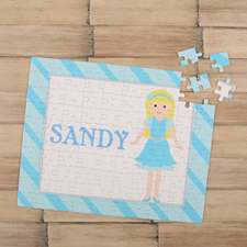 Girl Gold Hair Personalized Kids Puzzle