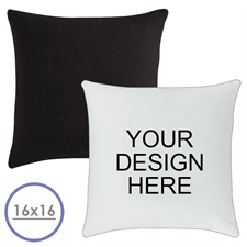 16 X 16 Custom Design Pillow (Black Back) Cushion (No Insert)