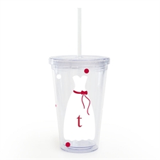 White Red Bridesmaid Dress Personalized Acrylic Tumbler