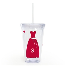 Red White Bridesmaid Dress Personalized Acrylic Tumbler