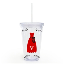 Red Black Bridesmaid Dress Custom Insulated Tumbler