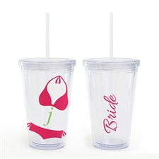 Design Your Own Pink Bikini Bride Insulated Tumbler