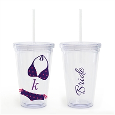 Design Your Own Pink Dots Bikini Bride Insulated Tumbler