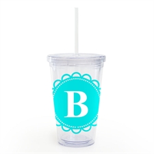 Aqua Lace Personalized Acrylic Double Wall Tumbler