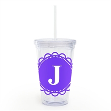 Purple Lace Personalized Acrylic Double Wall Tumbler