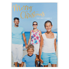 Foil Gold Merry Christmas Personalized Photo Card