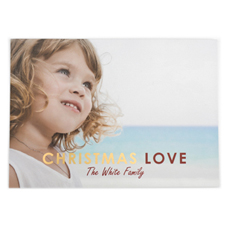 Foil Gold Christmas Love Personalized Photo Card