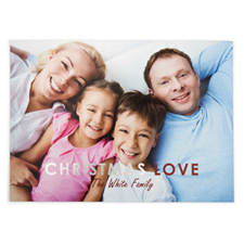 Foil Silver Christmas Love Personalized Photo Card