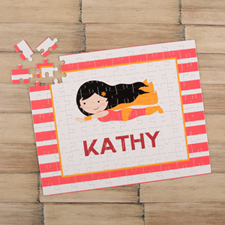 Flying Supergirl Personalized Kids Puzzle