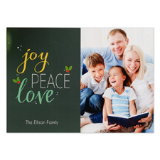 Joy Peace Love Personalized Photo Christmas Card