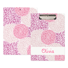 Pink Floral Personalized Clipboard