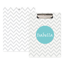 Monogrammed Grey Chevron Personalized Clipboard