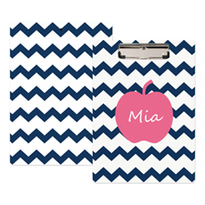 Navy Chevron Apple Personalized Clipboard