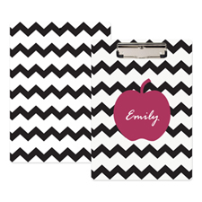 Black Chevron Apple Personalized Clipboard