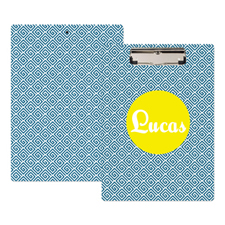 Navy Greek Key Personalized Clipboard