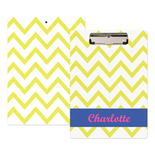 Yellow Chevron Personalized Clipboard