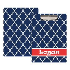 Navy Moroccan Personalized Clipboard