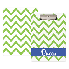 Green Chevron Personalized Clipboard