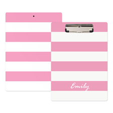 Pink Stripe Personalized Clipboard