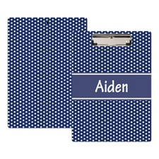 Navy Polka Dot Personalized Clipboard