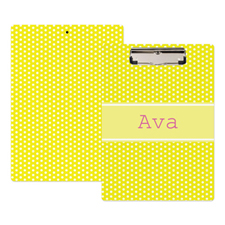 Yellow Polka Dot Personalized Clipboard