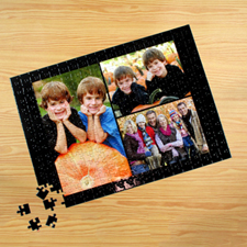 Personalized Black 3 Collage 12X16.5 Photo Puzzle