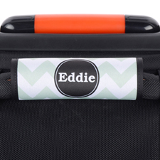 Aqua Chevron Black Personalized Luggage Handle Wrap
