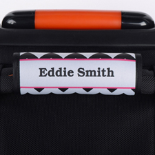 Black Chevron Fuchsia Personalized Luggage Handle Wrap
