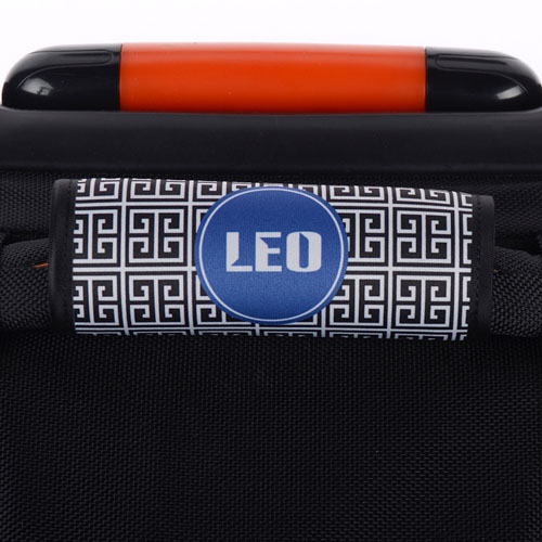 Black Greek Key Personalized Luggage Handle Wrap