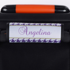 Purple Hounds Tooth Personalized Luggage Handle Wrap