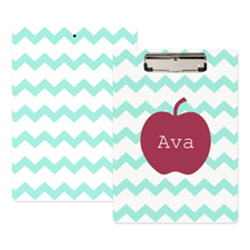 Aqua Chevron Apple Personalized Clipboard